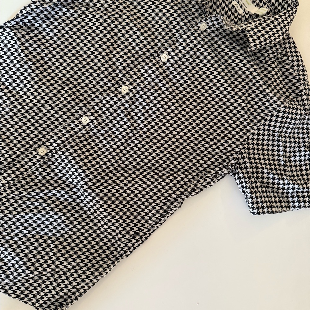 Black and White Houndstooth Collar Shirt - Picture 9 of 11